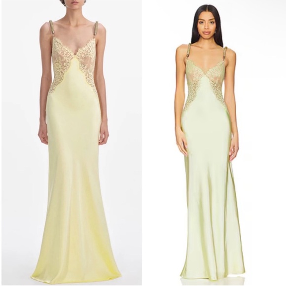 NWT Self-Portrait × Christopher Kane Lace Satin Crystal Embellished Maxi Dress 6 - Picture 4 of 14